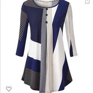 Baishenggt 3/4 sleeve tunic top large